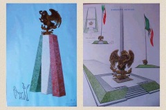 Sketches of monumental eagle projects