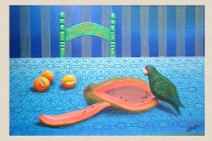 Perico con papaya